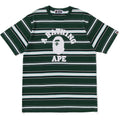 BAPE MENS APE HEAD COLLEGE STRIPE TEE