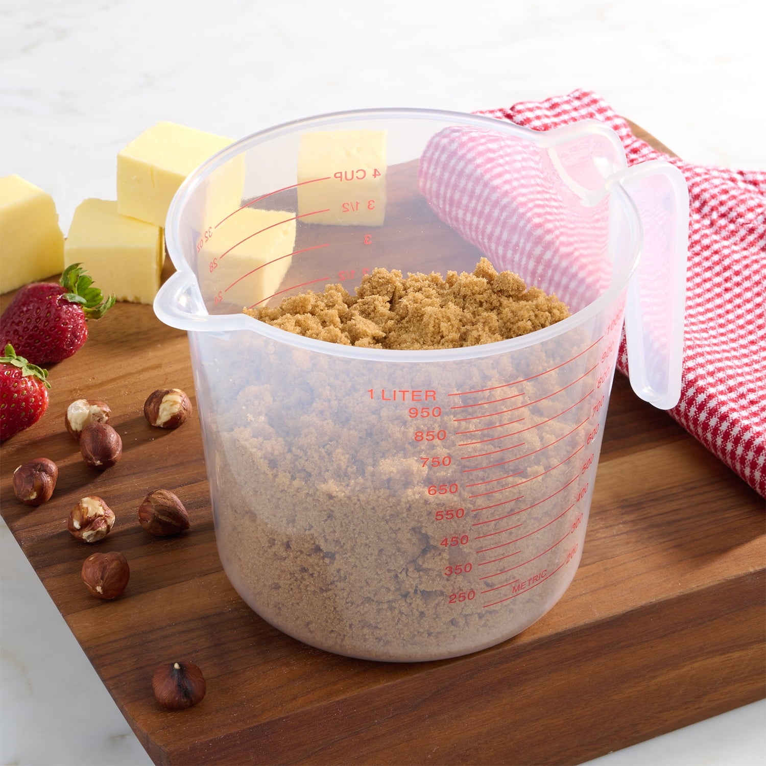 4 Cup PP Plastic Measuring Cup, 32 oz, Clear