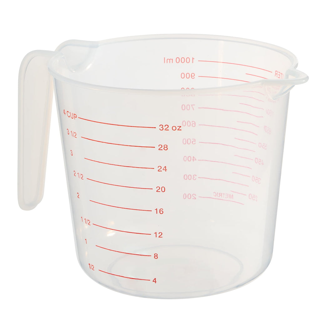 4 Cup PP Plastic Measuring Cup, 32 oz, Clear