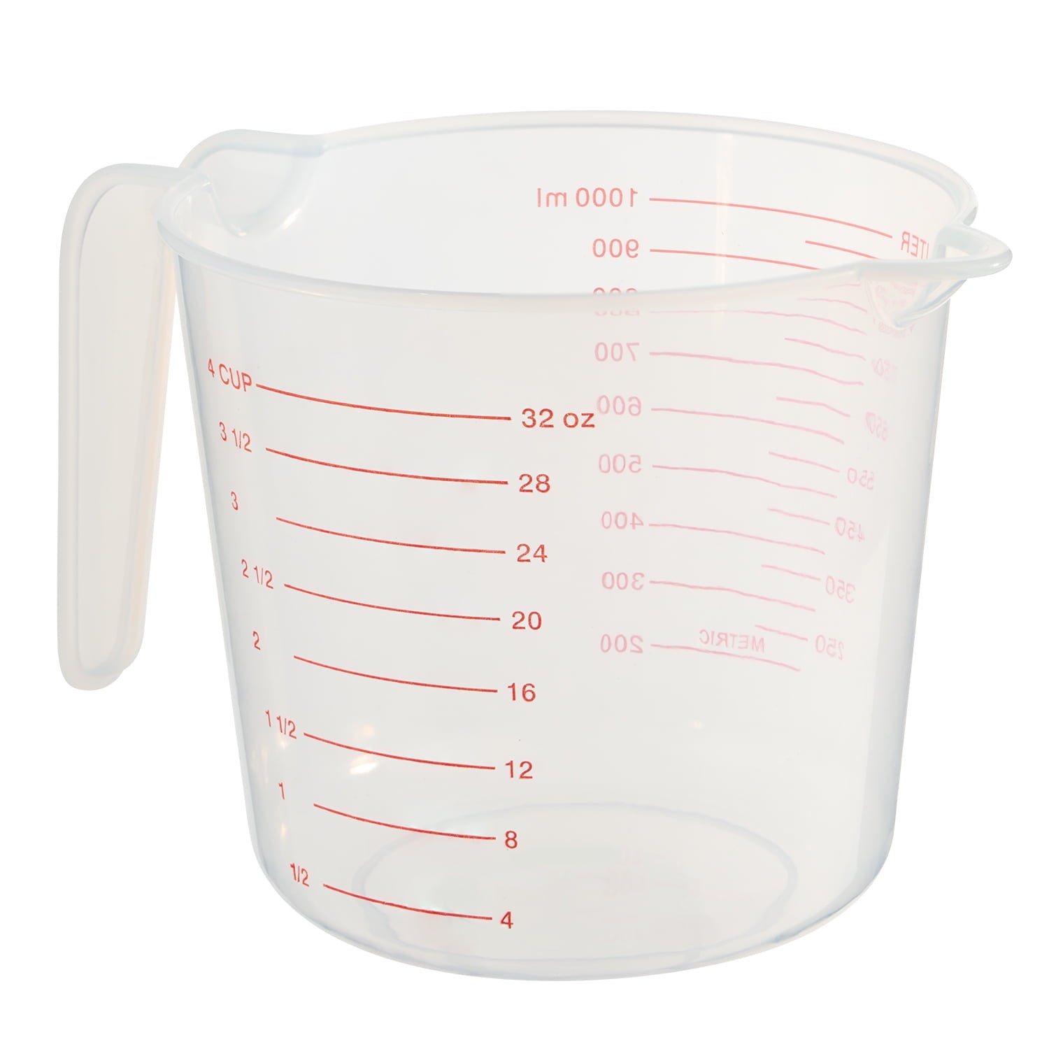 4 Cup PP Plastic Measuring Cup, 32 oz, Clear
