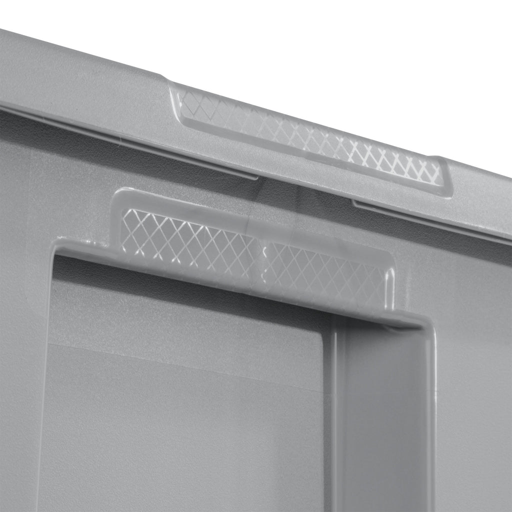 30 Gallon Extra-Large Storage Bin, Plastic Storage Container with Snap-On Lid, Gray