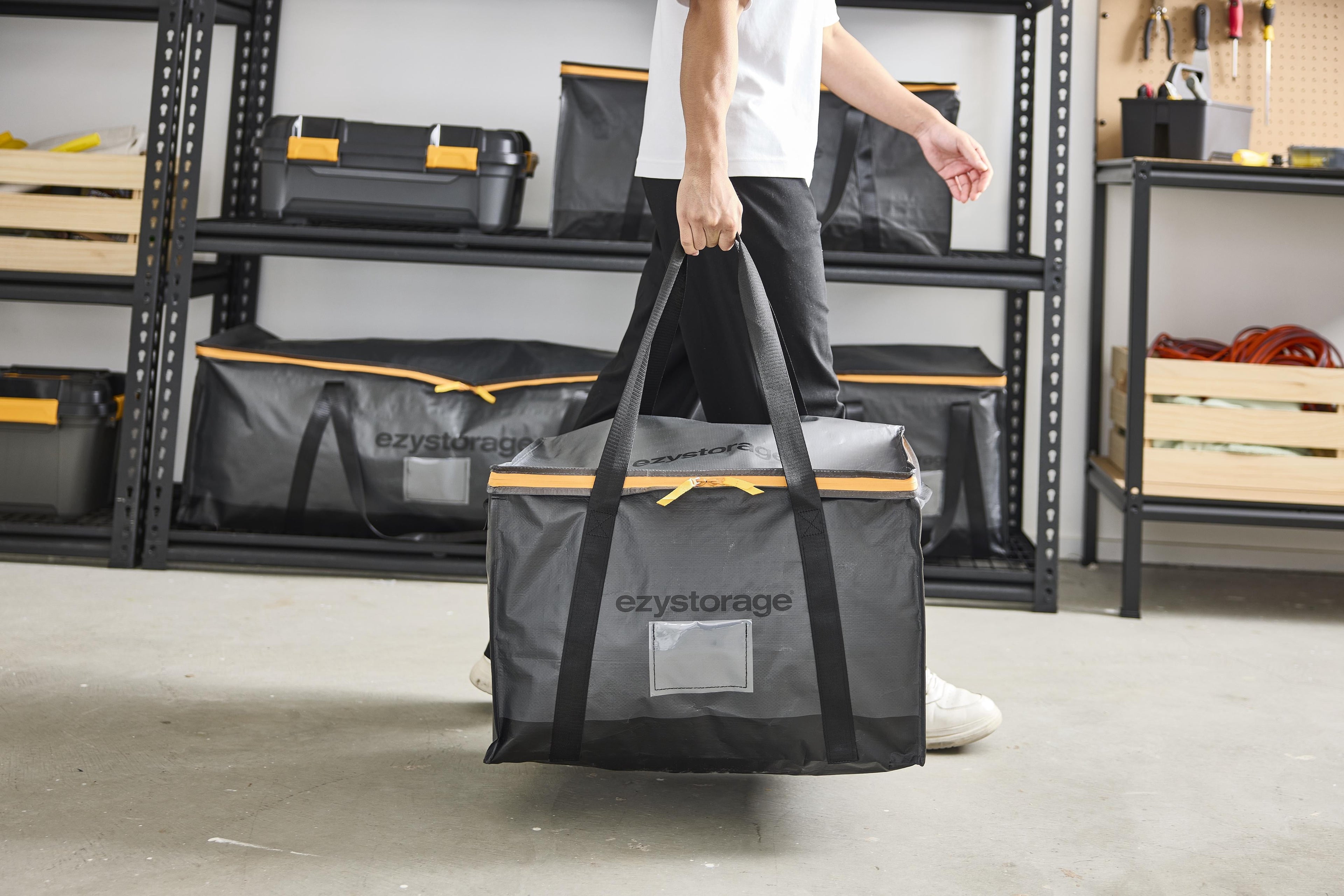 22.1 Gallon, Large, Heavy-Duty Collapsible Utility Storage Bag with Zipper and Reinforced Handles