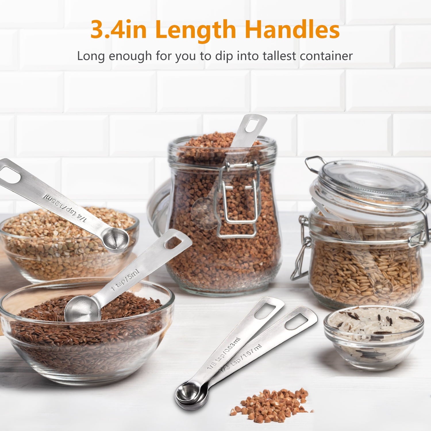 Stainless Steel Measuring Spoons Set of 9 Piece - Accurate Measurement for Cooking and Baking - and Rust-Resistant Kitchen Tools