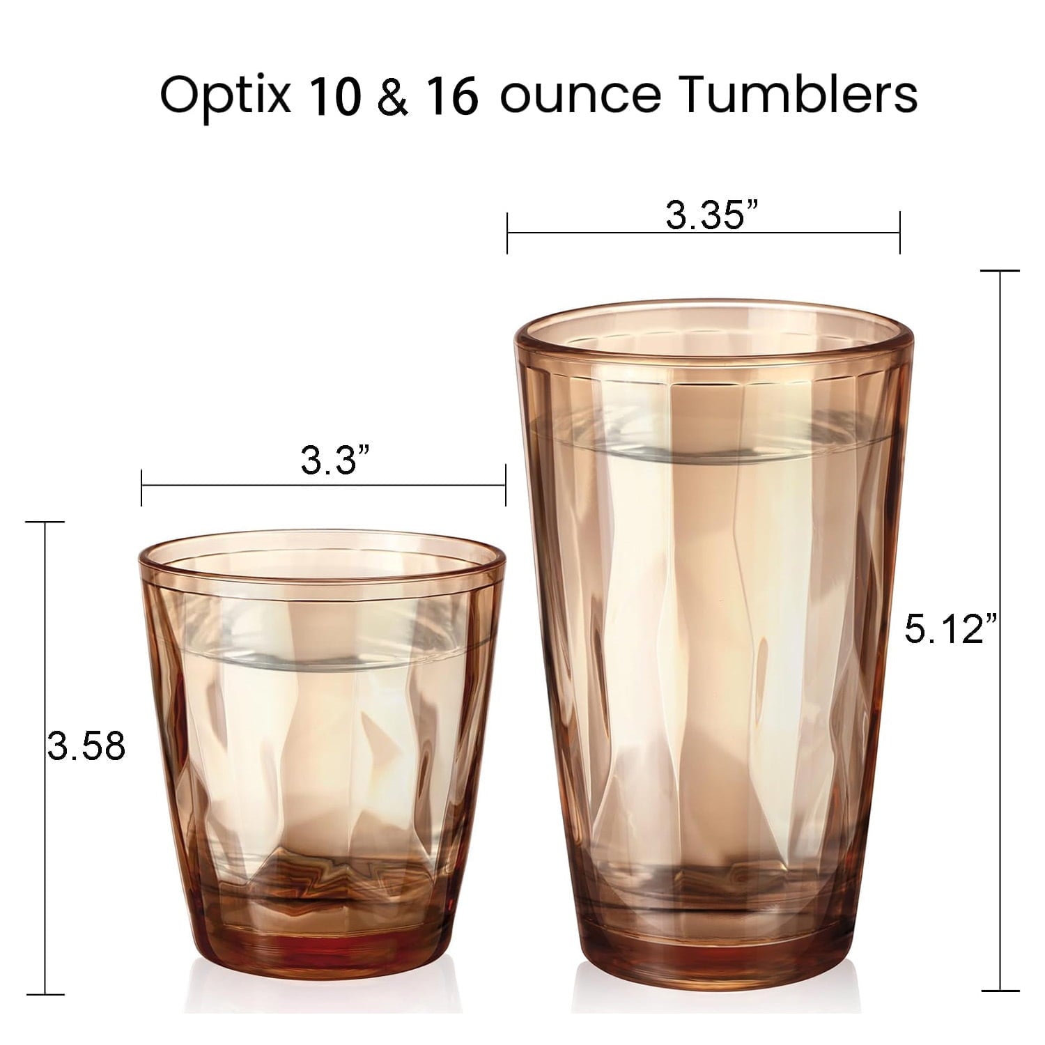 Unbreakable Tritan Drinking Glasses Shatterproof Acrylic Glasses Drinkware BPA Free Hard Plastic Cups Kitchen Water Glasses Drinking Set of 6 (Grey, Transparent, Amber)