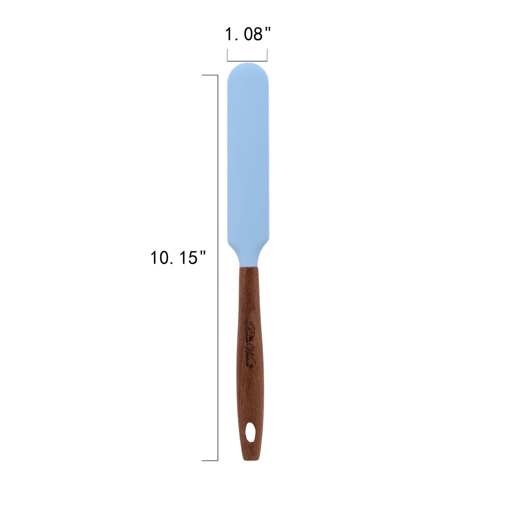 10-Piece Silicone and Acacia Wood Handle Cooking Utensils Set, Blue