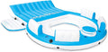 56299EP 145 x 125 x 20 Inch Splash N Chill Inflatable Lake and Pool Relaxation Island Lounger Seat for up to 7 Adults, Blue and White