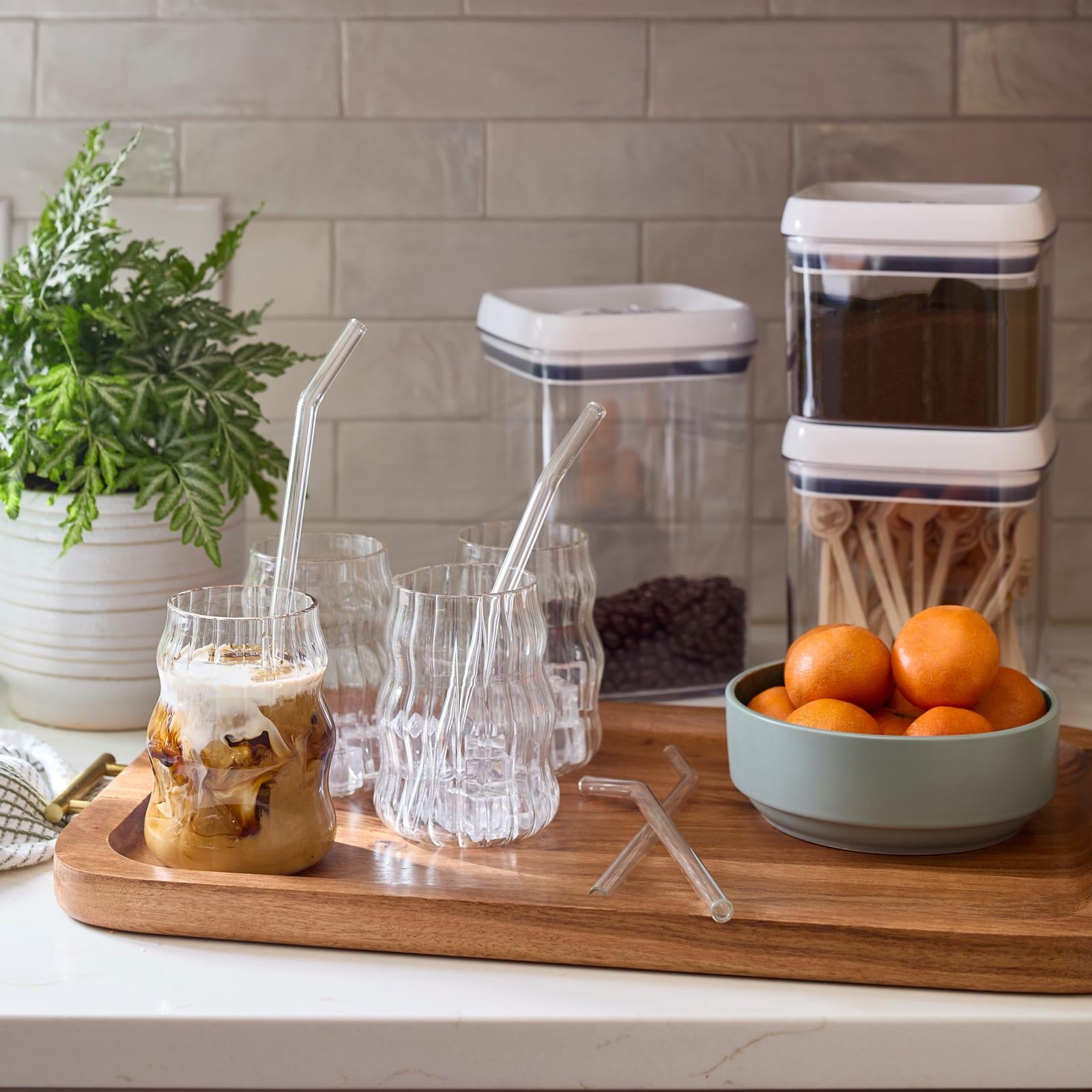 (2 pack) Better Homes &amp; Gardens Fluted Bubble Glass Clear