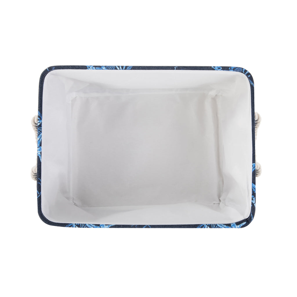 Kids Butterfly Canvas Storage Basket with Handles, 15 in x 11 in x 7.8 in