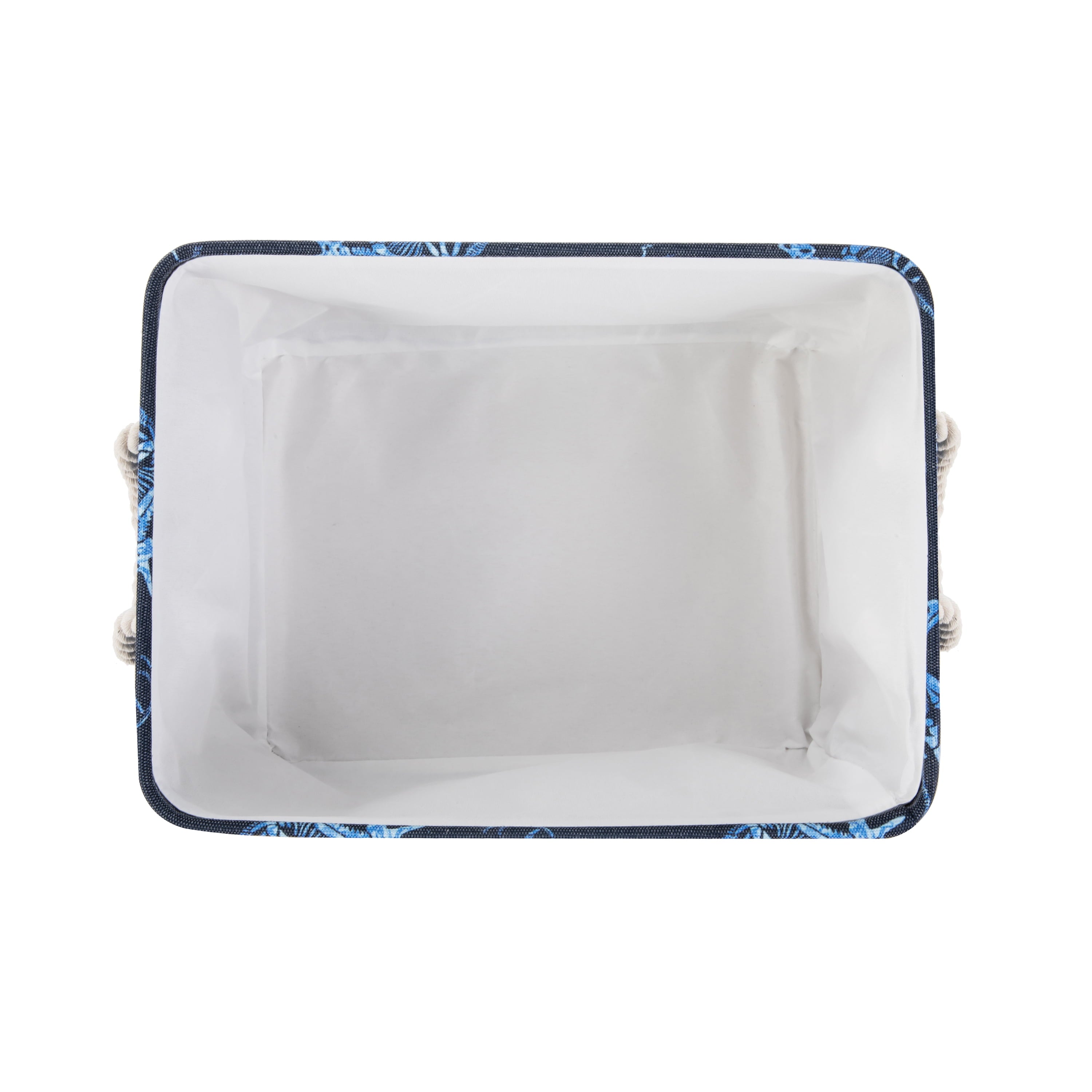 Kids Butterfly Canvas Storage Basket with Handles, 15 in x 11 in x 7.8 in