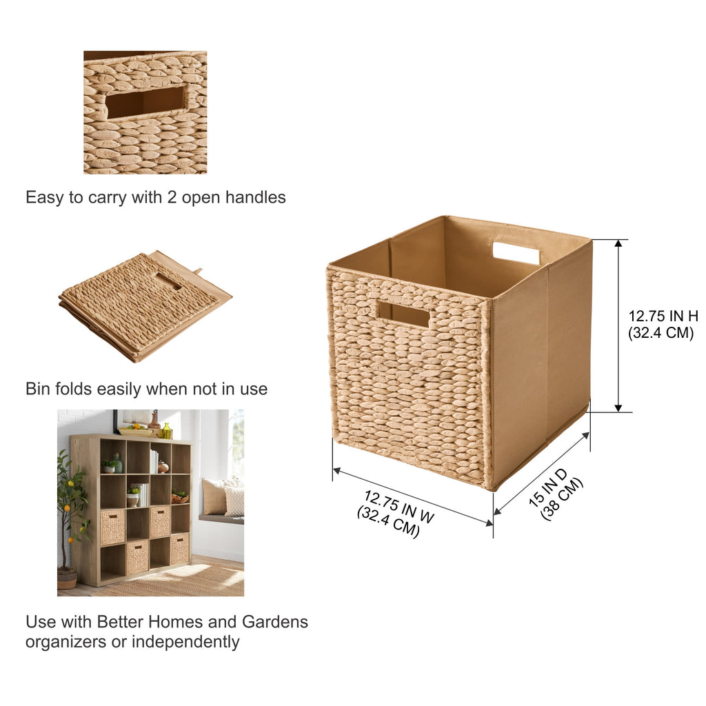 Better Homes &amp; Gardens Collapsible Fabric Cube Storage Bin, Vanilla