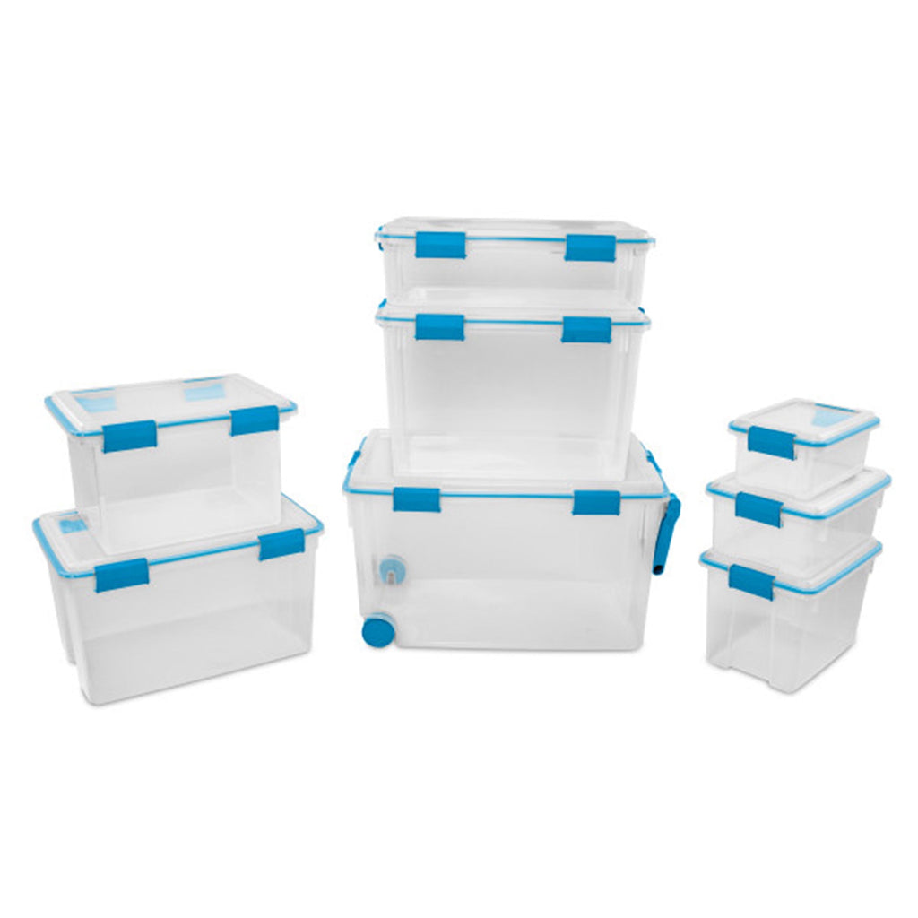 7.5 Quart Clear Plastic Storage Box with Latching Lids, (6 Pack)