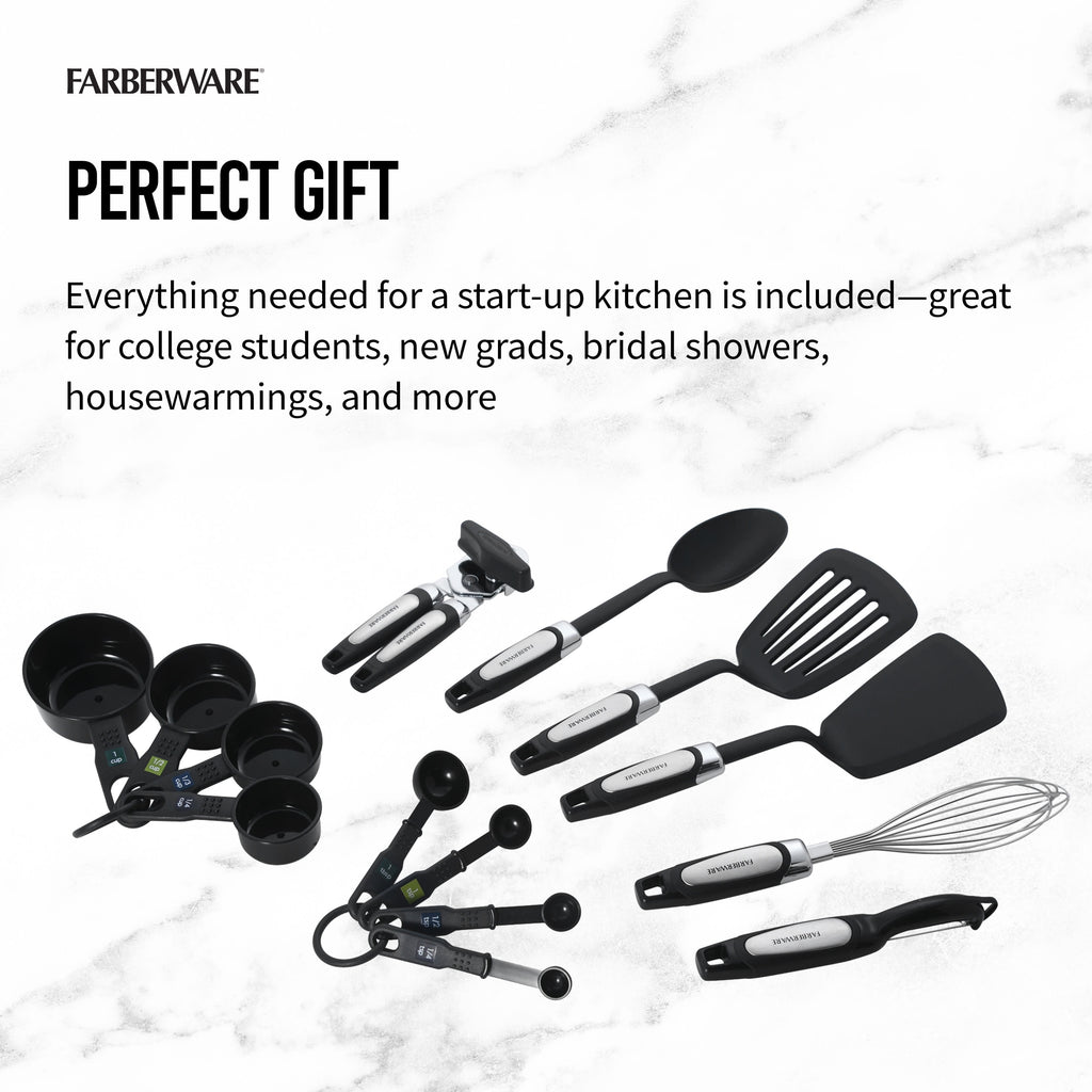 14-Piece Kitchen Tool and Gadget Kitchen Utensil Set in Black