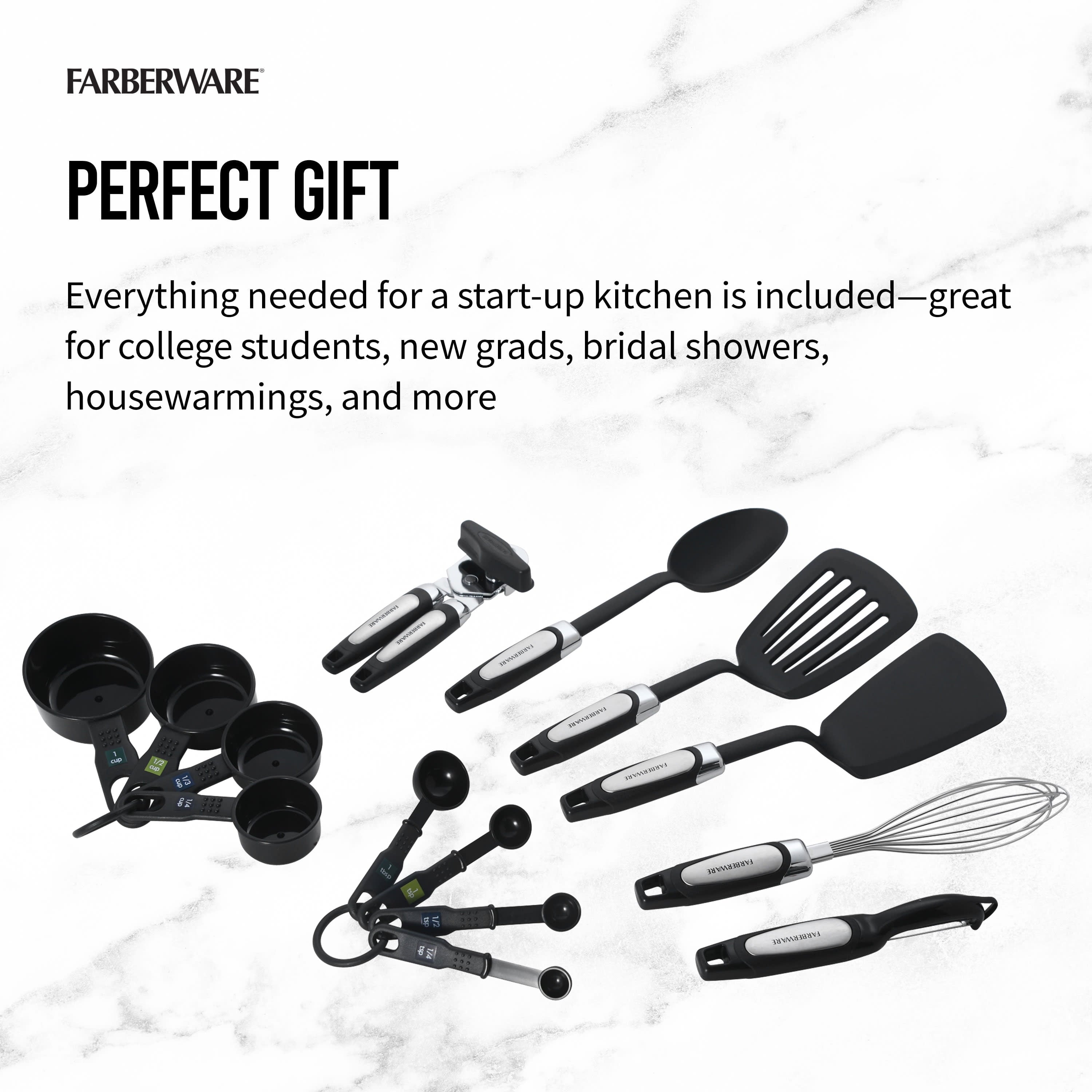 14-Piece Kitchen Tool and Gadget Kitchen Utensil Set in Black