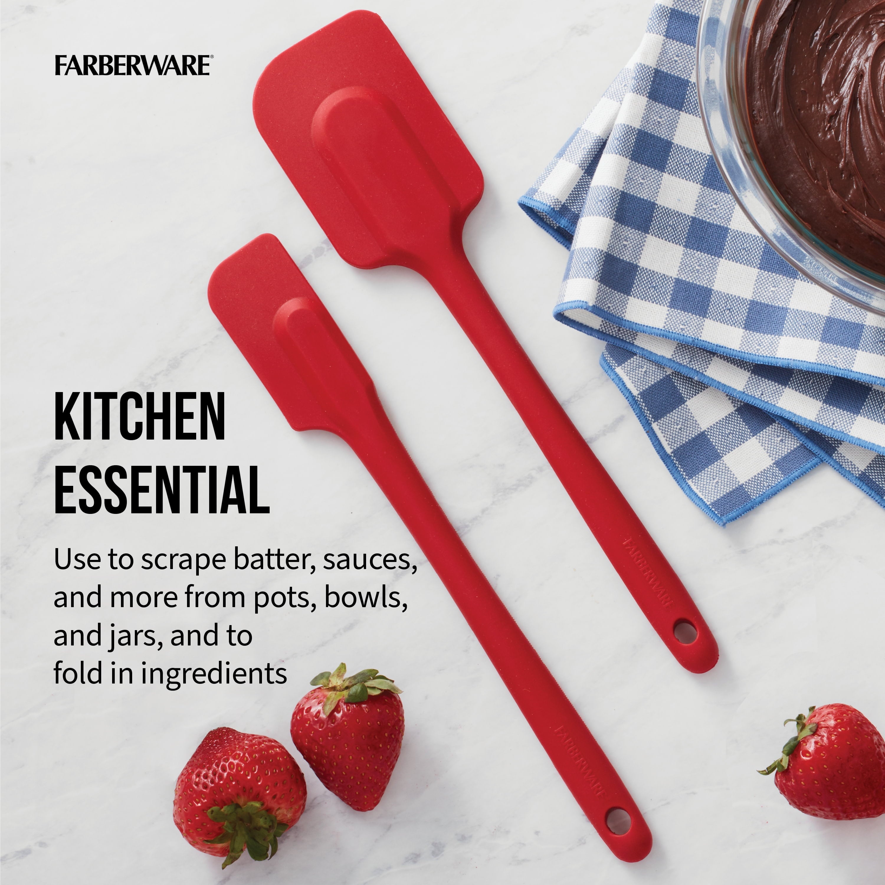 10 &amp; 10.5 in Silicone Solid Kitchen Spatula Set Red
