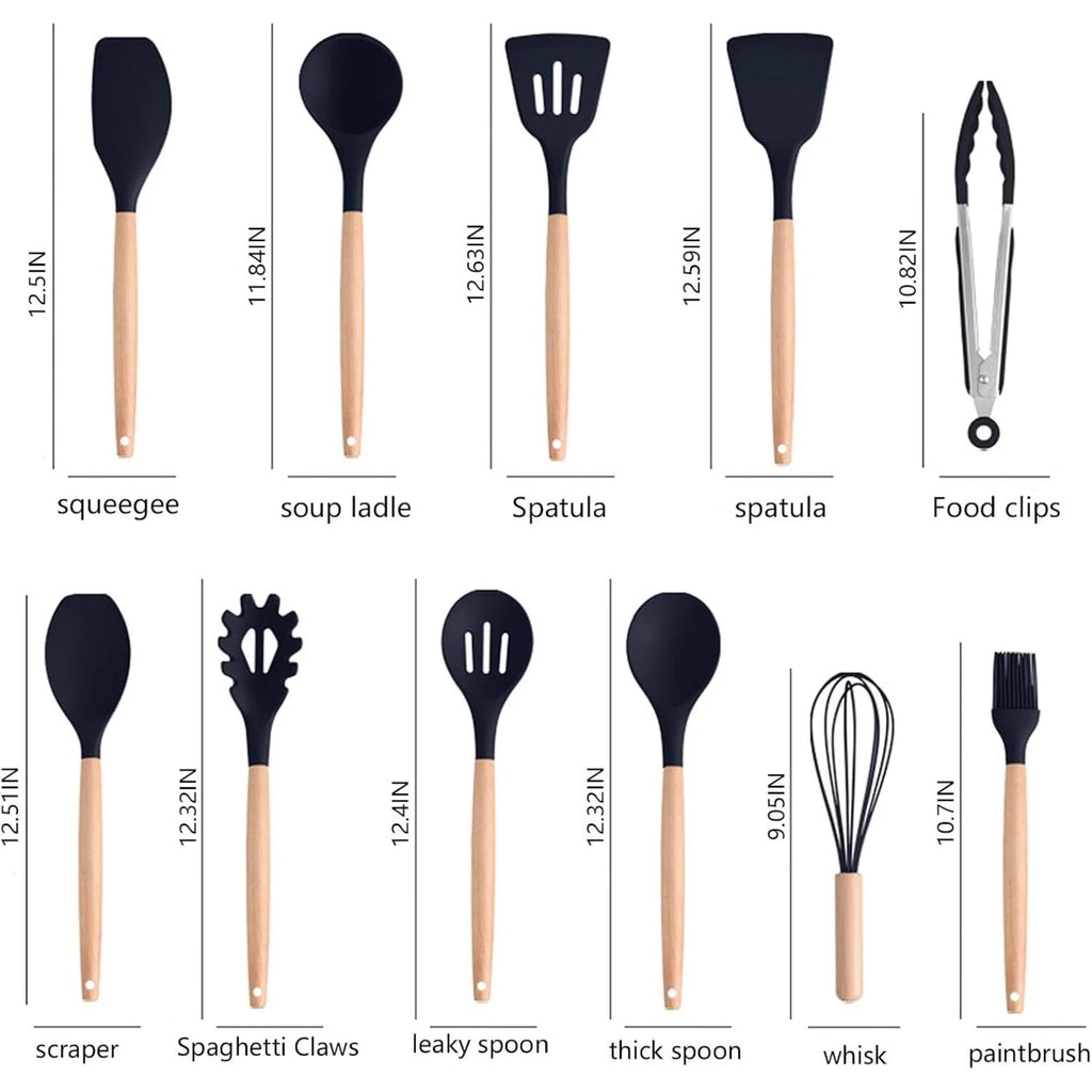 Silicone Cooking Utensils Set, BPA Free Pink Baking Tools Kitchen Knife 19 Pc