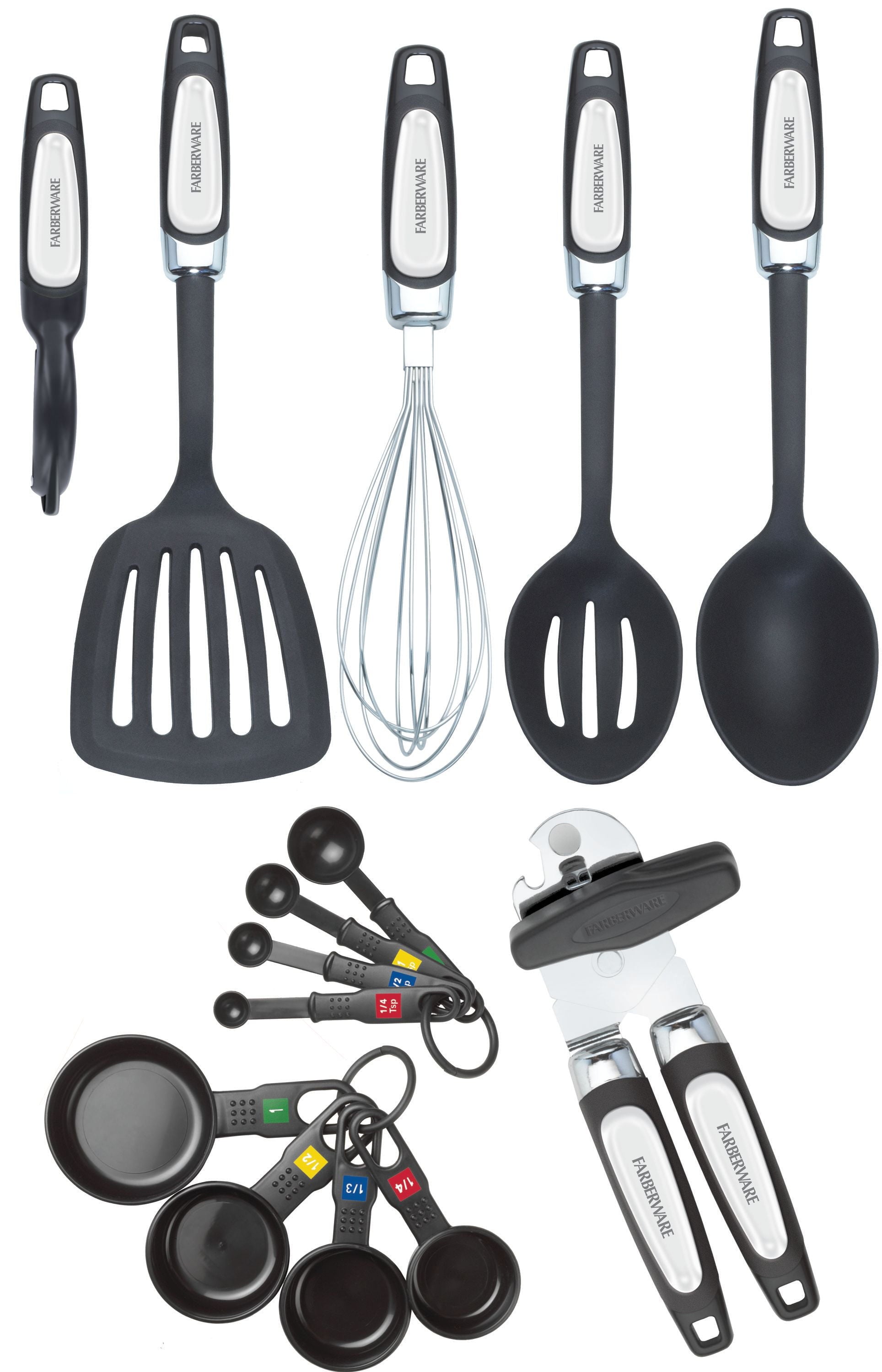 14-Piece Kitchen Tool and Gadget Kitchen Utensil Set in Black