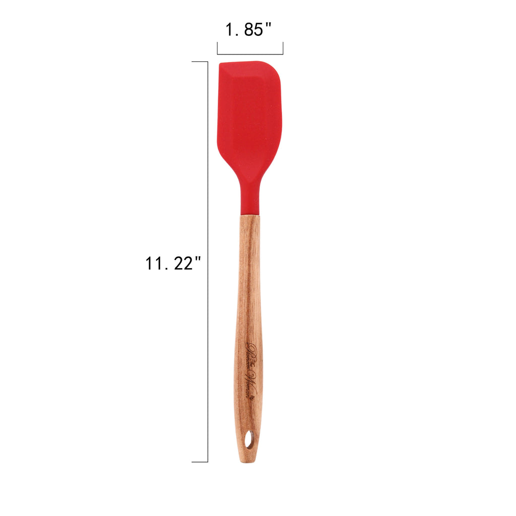 10-Piece Silicone and Acacia Wood Handle Cooking Utensils Set, Blue