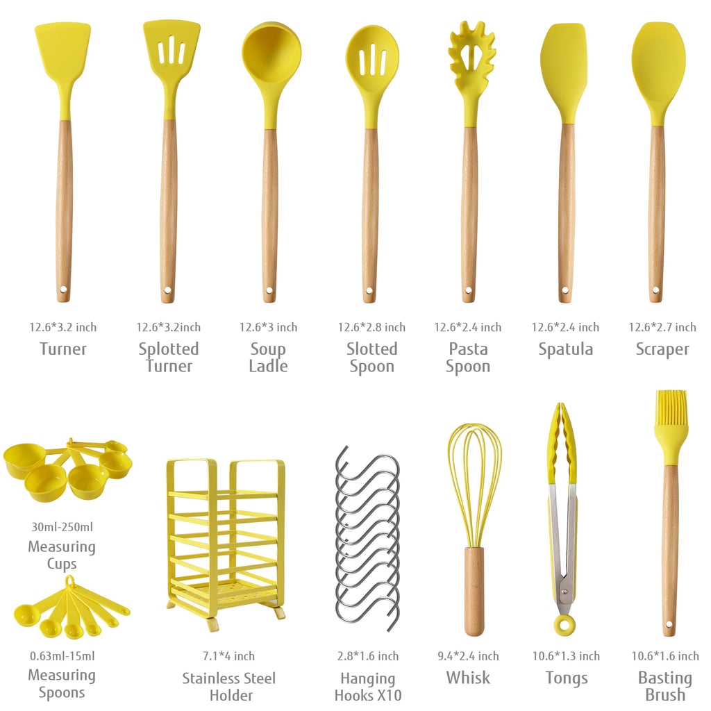 32 PCS Silicone Cooking Utensils Set, 446°F for Nonstick Cookware