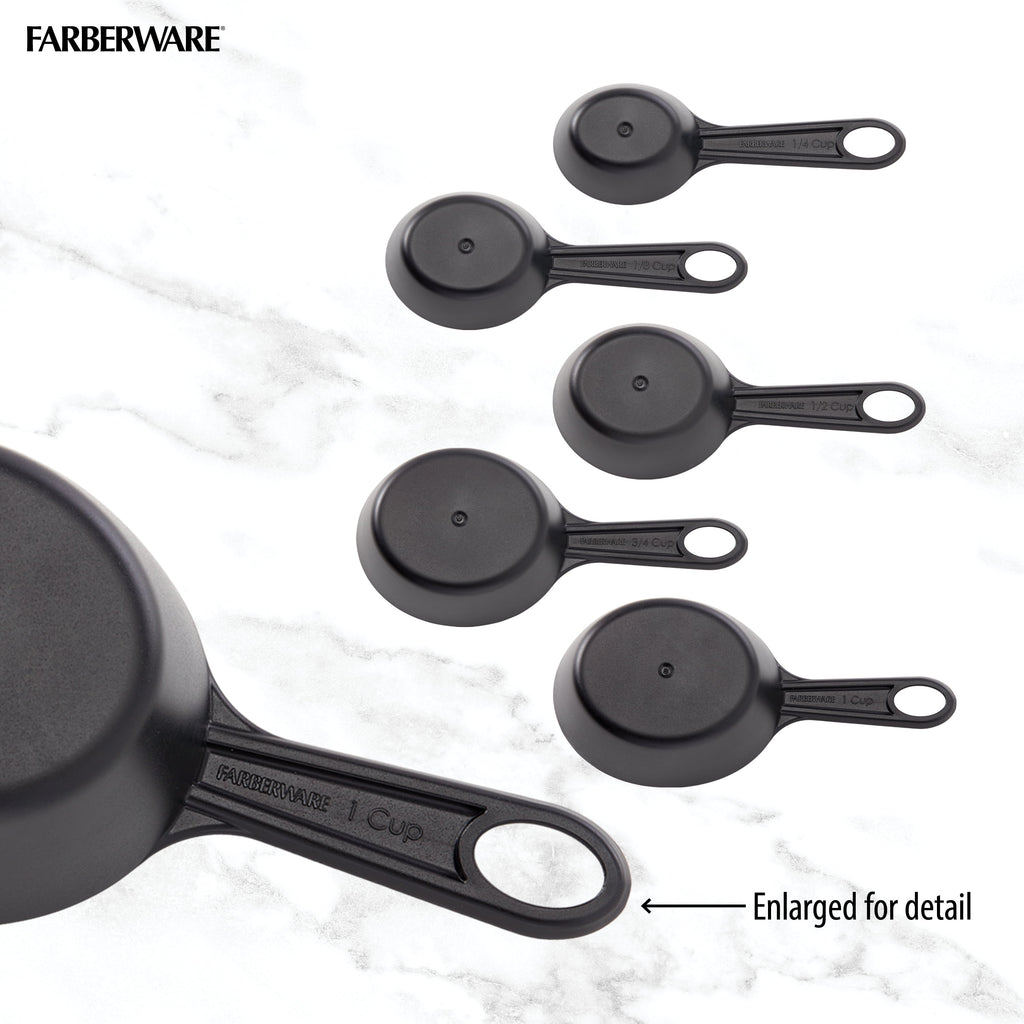 10 Piece Plastic Nesting Measuring Cup and Spoon Set Black