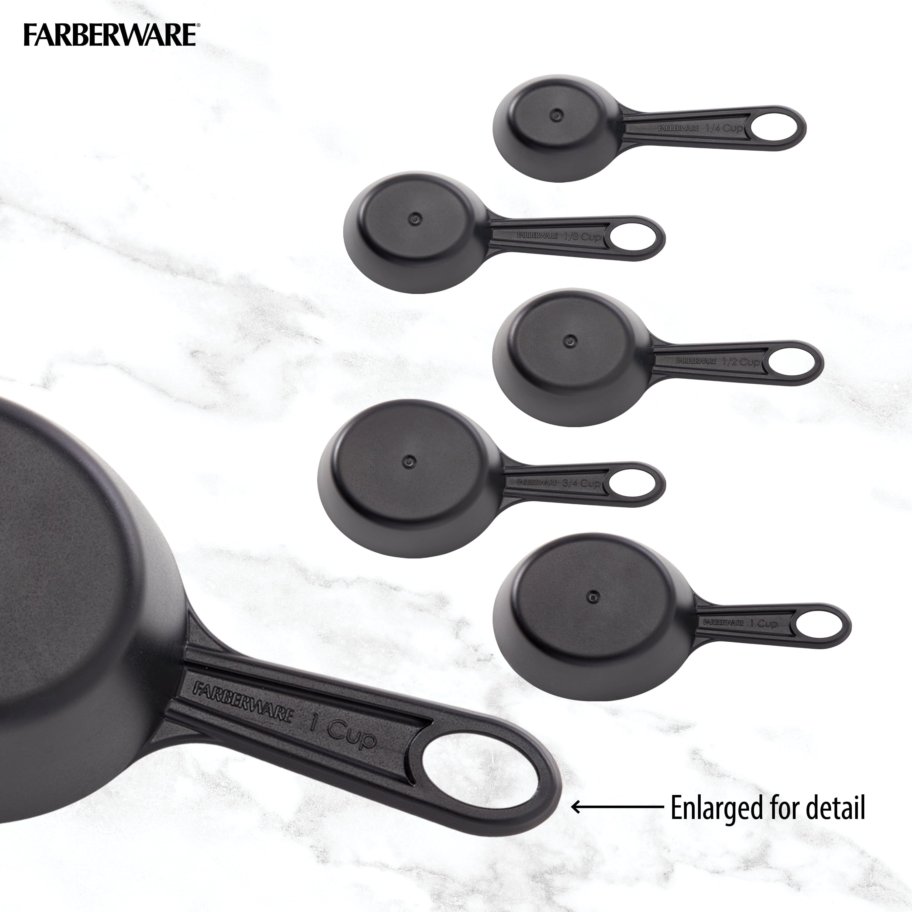 10 Piece Plastic Nesting Measuring Cup and Spoon Set Black