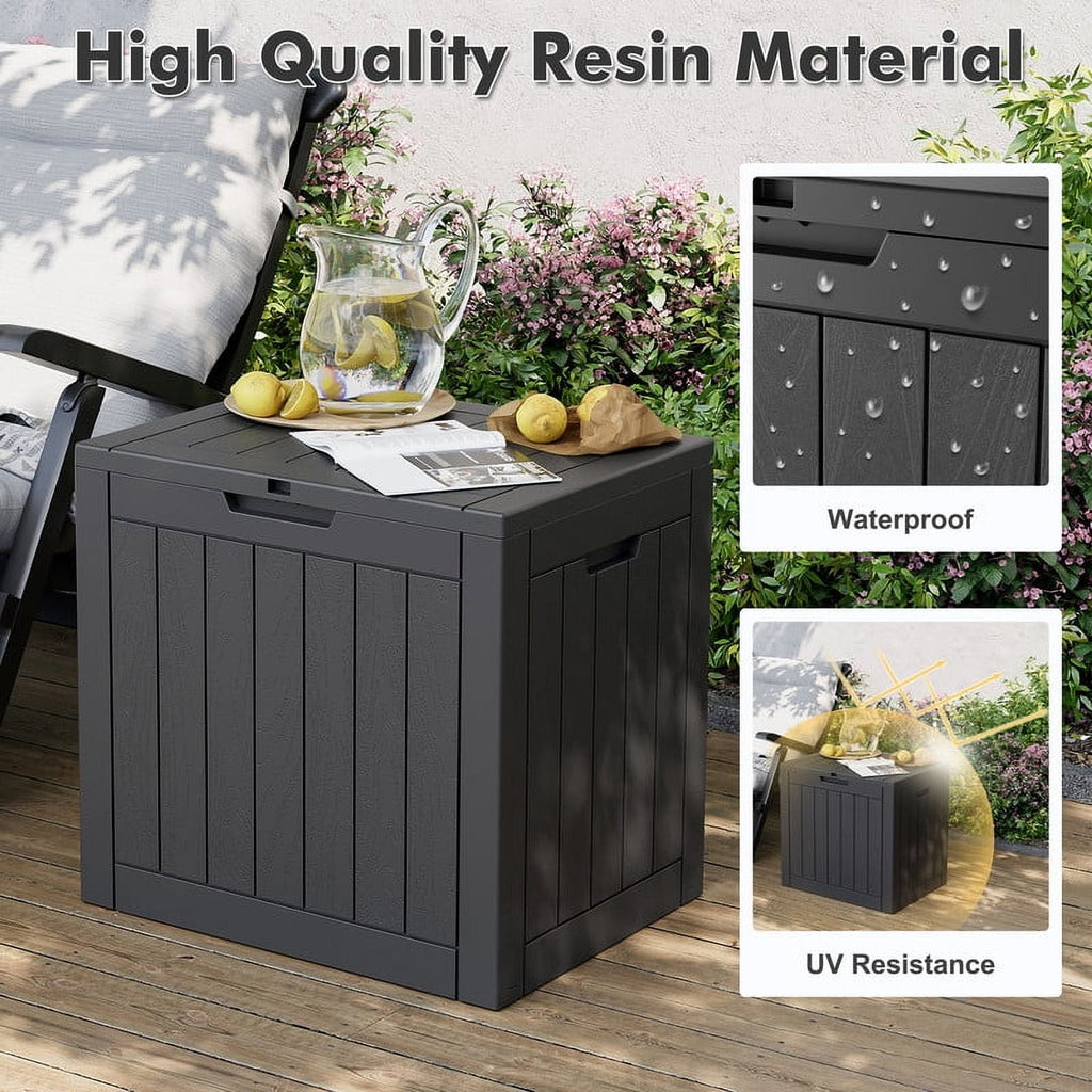 31 Gallon Deck Box, Resin Outdoor Storage Box, and Storage Deck Box for Garden Tools, Supplies, Toys