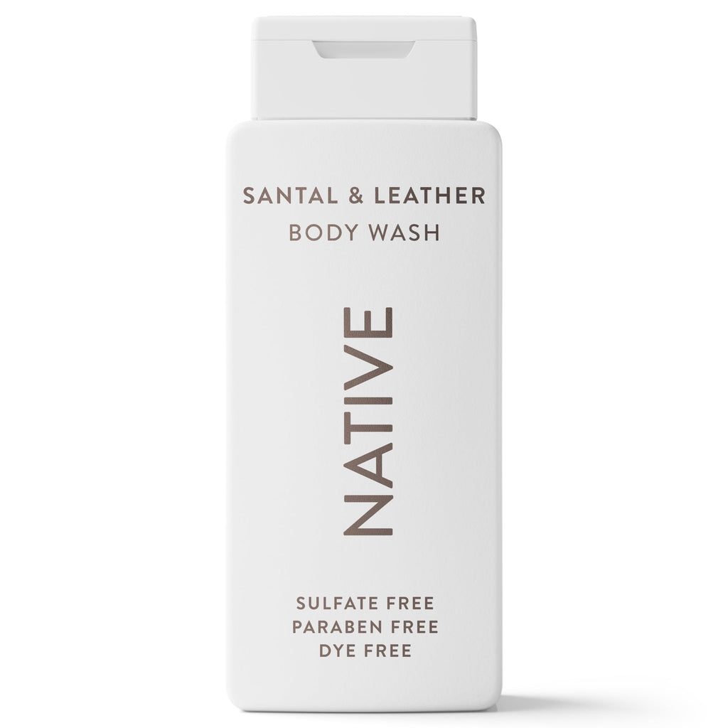 Body Wash, Santal &amp; Leather, Sulfate Free, Naturally Derived Ingredients, 24hr Freshness, for Women &amp; Men, 18 fl oz