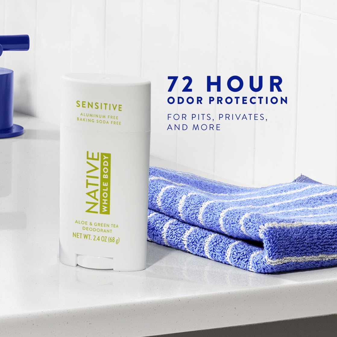 Deodorant, Aluminum Free, Aloe &amp; Green Tea Sensitive Whole Body Deodorant 2.4 oz