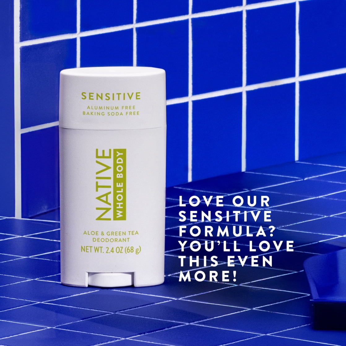 Deodorant, Aluminum Free, Aloe &amp; Green Tea Sensitive Whole Body Deodorant 2.4 oz