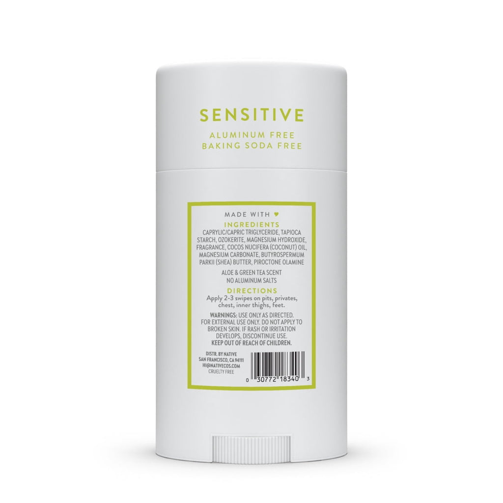 Deodorant, Aluminum Free, Aloe &amp; Green Tea Sensitive Whole Body Deodorant 2.4 oz