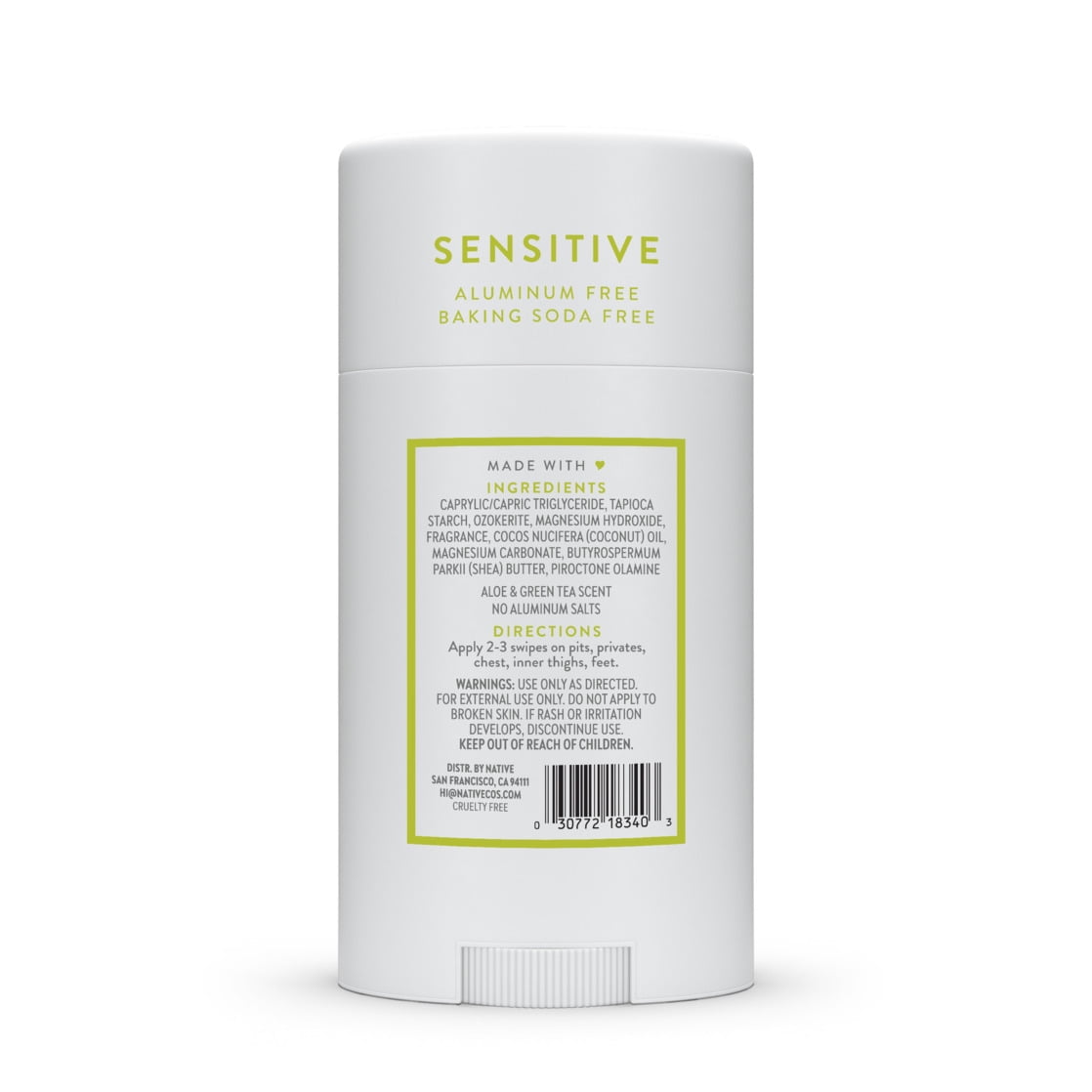 Deodorant, Aluminum Free, Aloe &amp; Green Tea Sensitive Whole Body Deodorant 2.4 oz