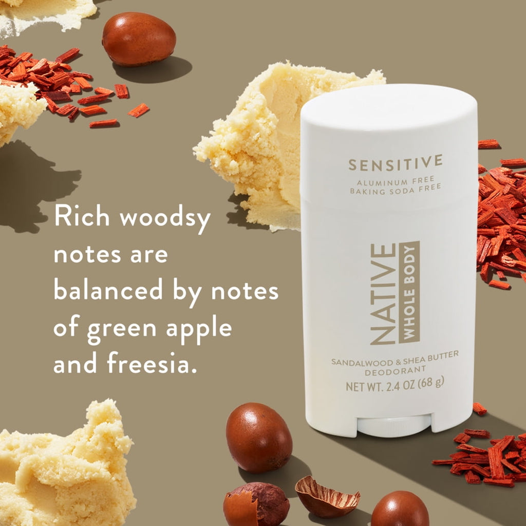 Sandalwood &amp; Shea Butter, Sensitive Whole Body Deodorant, 2.4 oz