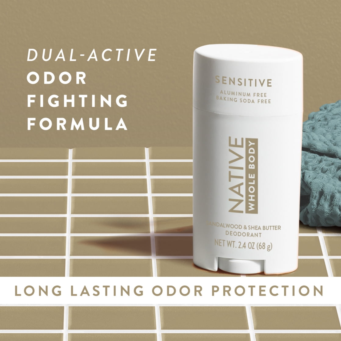 Sandalwood &amp; Shea Butter, Sensitive Whole Body Deodorant, 2.4 oz