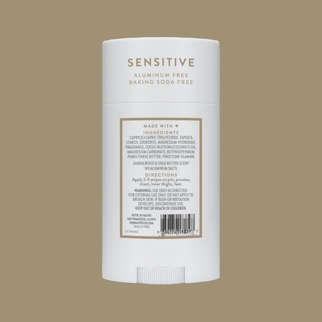 Sandalwood &amp; Shea Butter, Sensitive Whole Body Deodorant, 2.4 oz