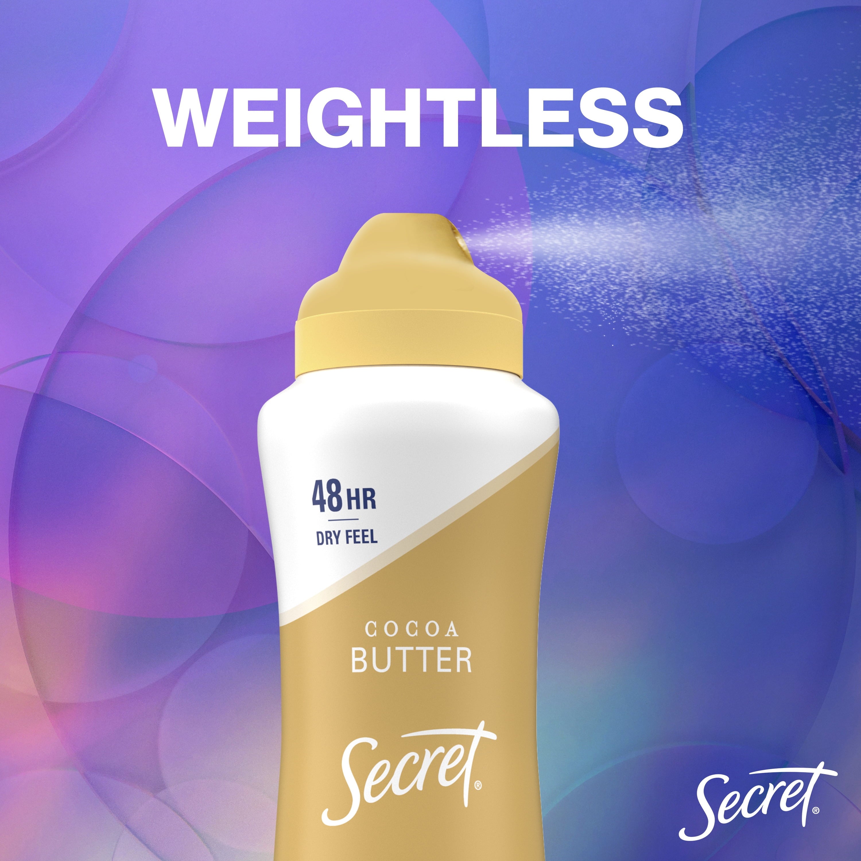 Weightless Dry Spray Antiperspirant &amp; Deodorant for Women, Cocoa Butter Scent, 4.1oz