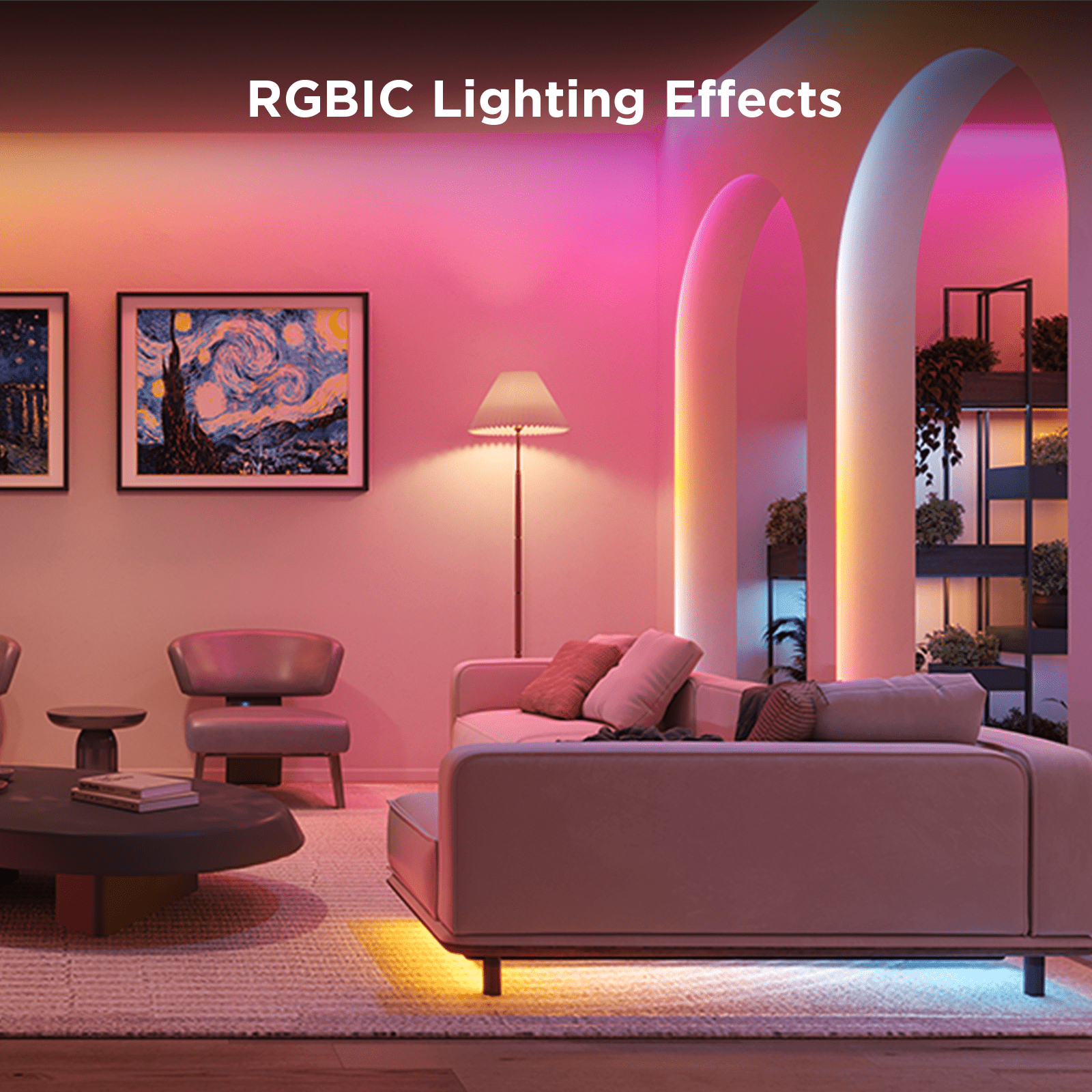 RGBIC Wi-Fi + Bluetooth LED Strip Lights With Protective Coating with Matter (5M)