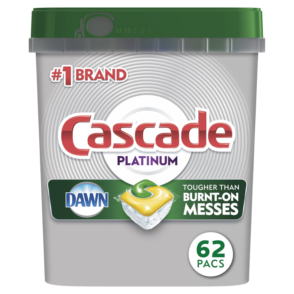 Platinum Dishwasher Pods, Action Pacs Dishwasher Detergent, Dishwasher Tabs, Lemon, 62 Count