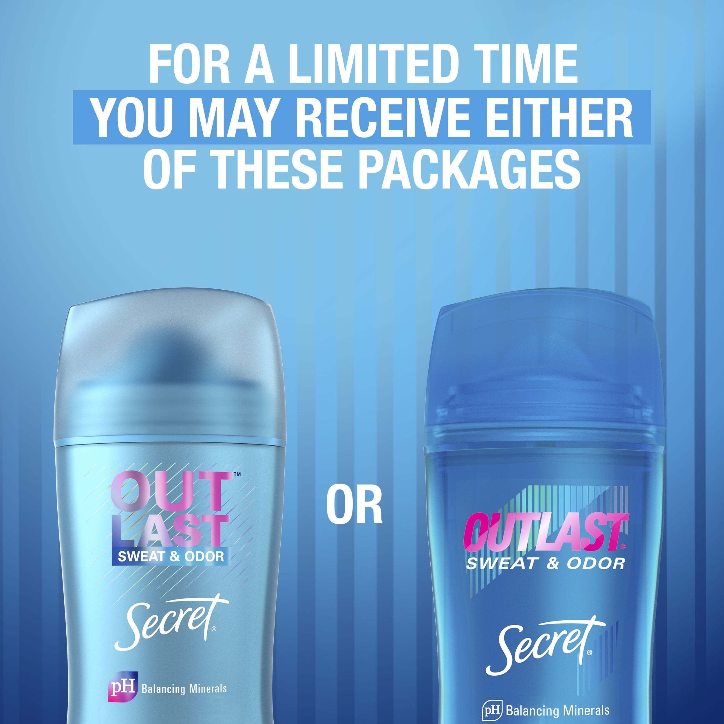 Outlast Invisible Solid Antiperspirant Deodorant, Completely Clean, 2.6 oz Twin Pack
