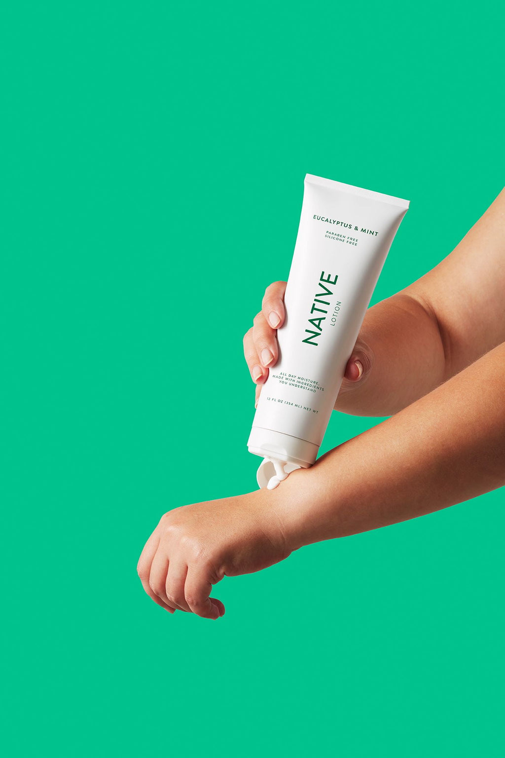 Natural Hand and Body Lotion, Eucalyptus &amp; Mint, Paraben Free, Silicone Free 12 oz