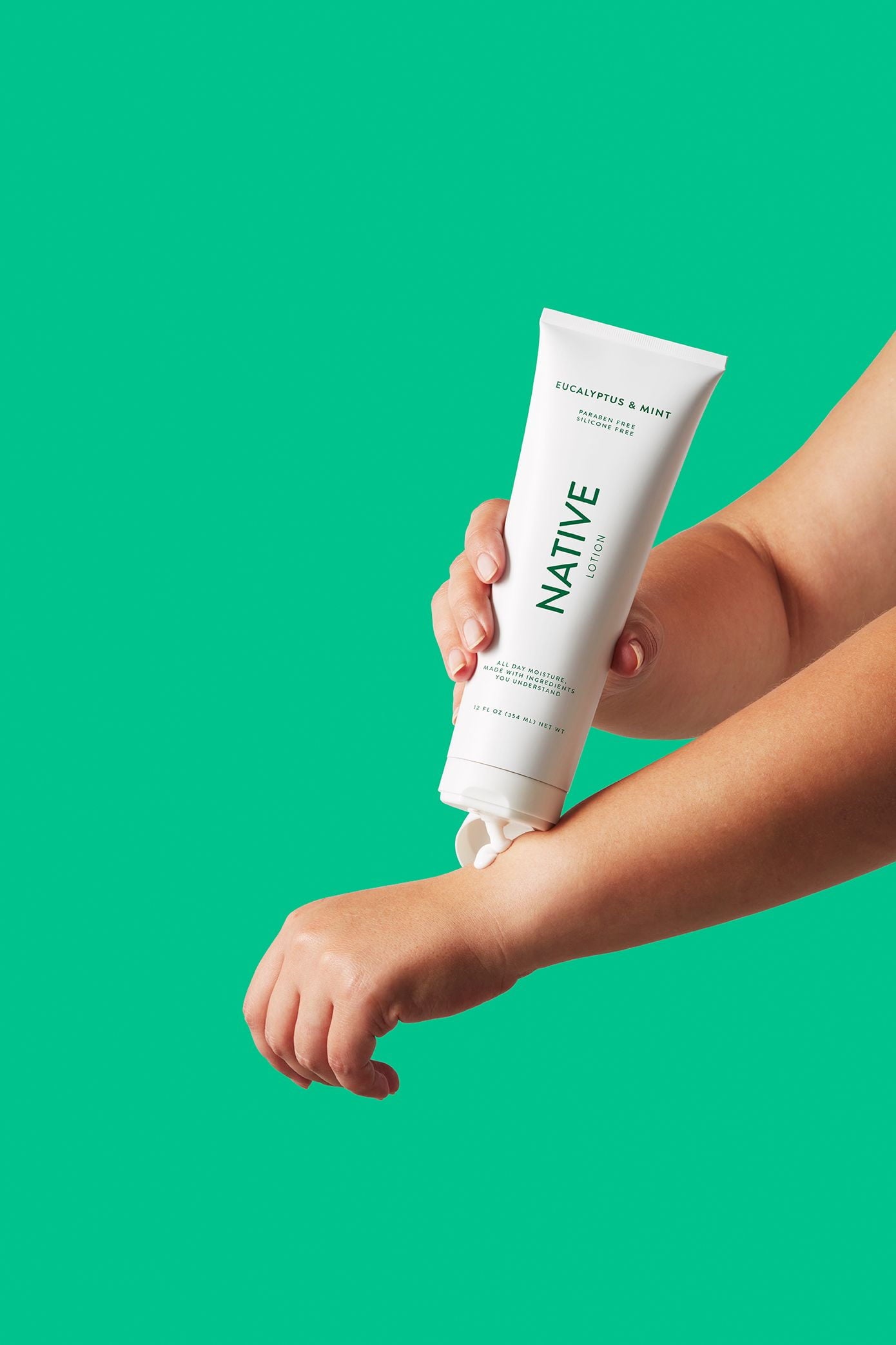 Natural Hand and Body Lotion, Eucalyptus &amp; Mint, Paraben Free, Silicone Free 12 oz