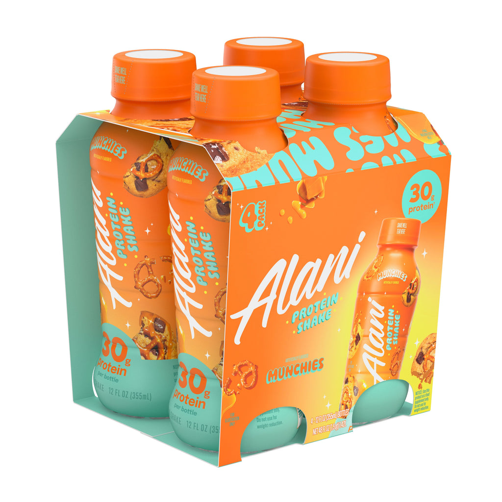Protein Shake, Munchies, 12 fl oz, 4 Pack, Bottles, 30g Protein, Gluten Free