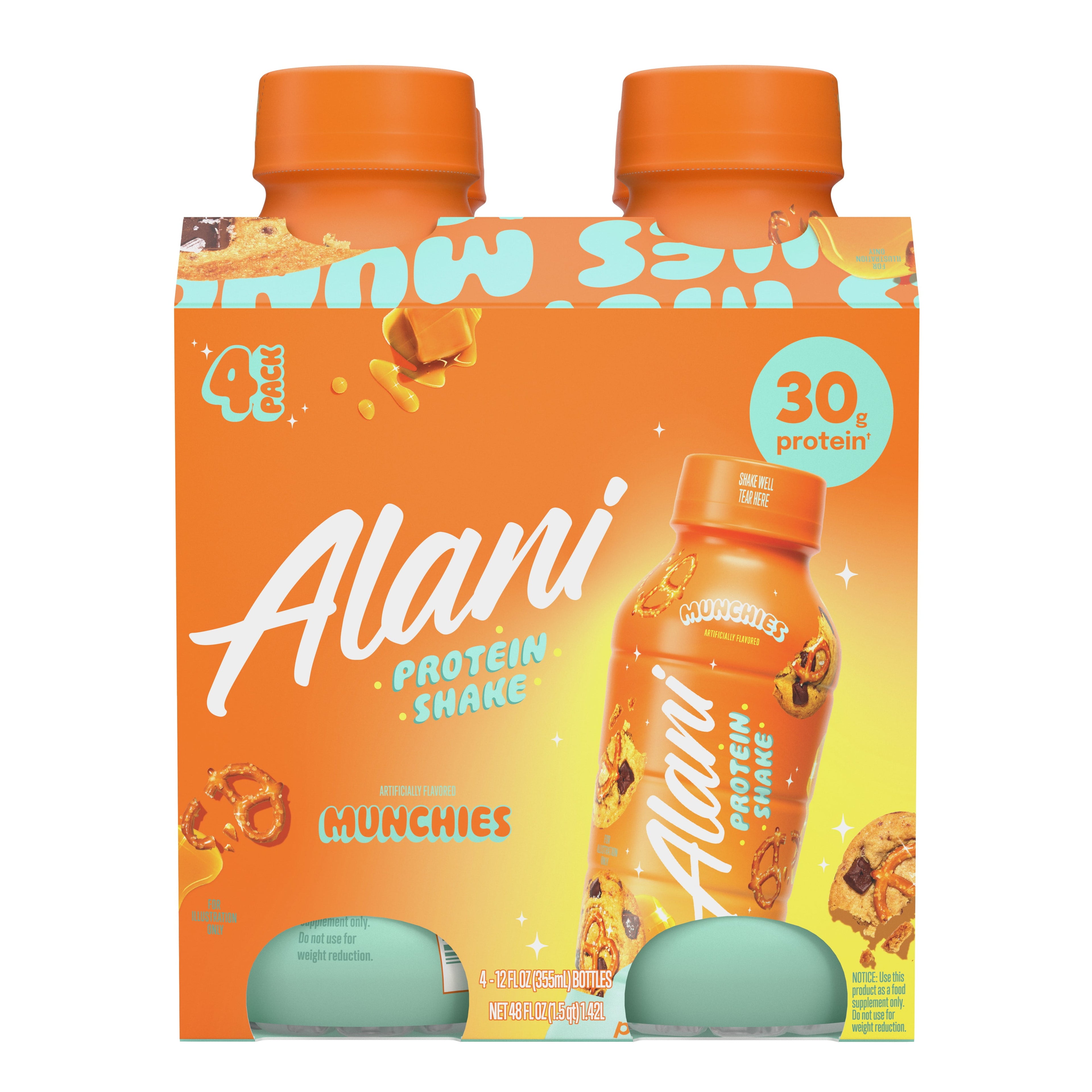 Protein Shake, Munchies, 12 fl oz, 4 Pack, Bottles, 30g Protein, Gluten Free