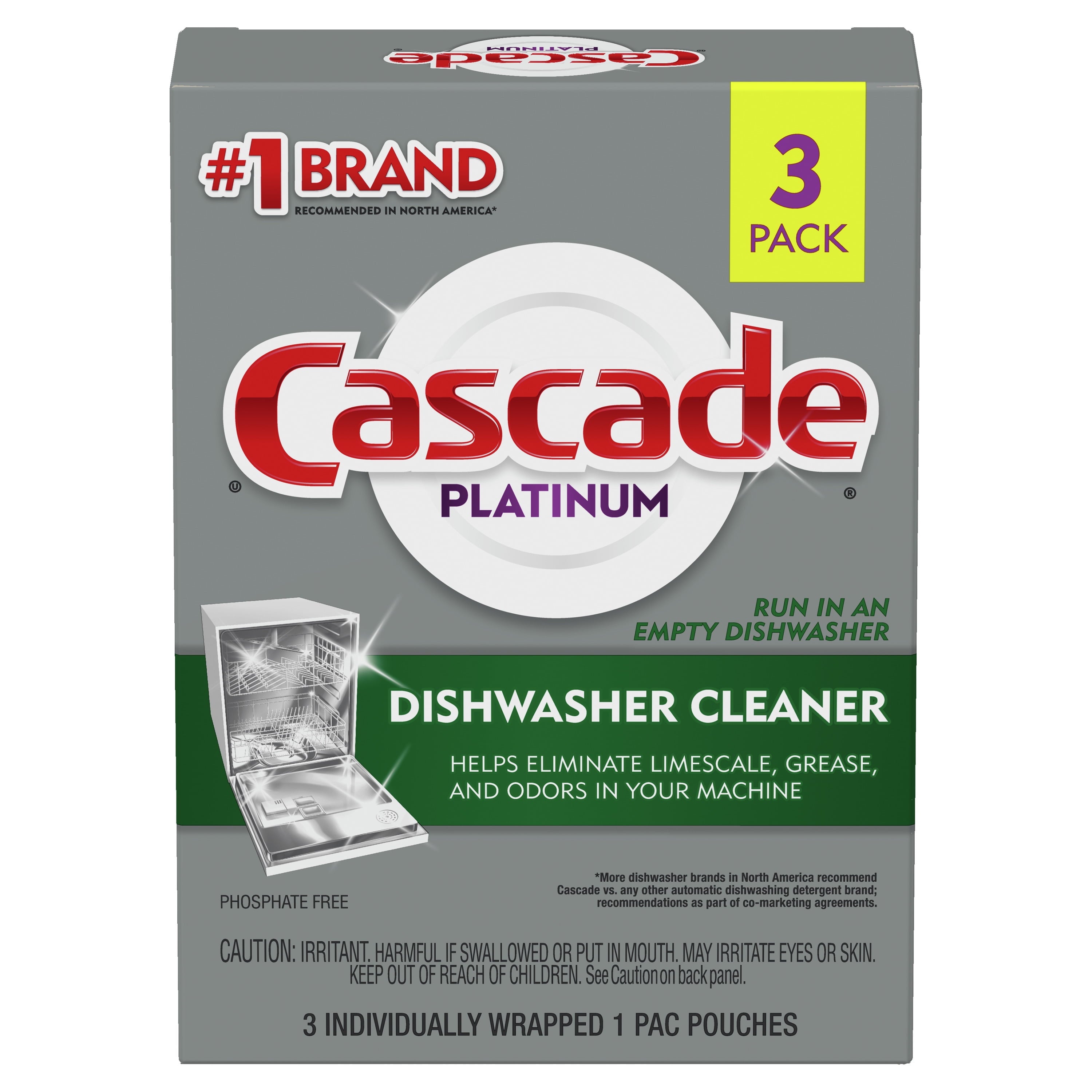 Platinum Dishwasher Cleaner Single Dose Pods, 3 Count