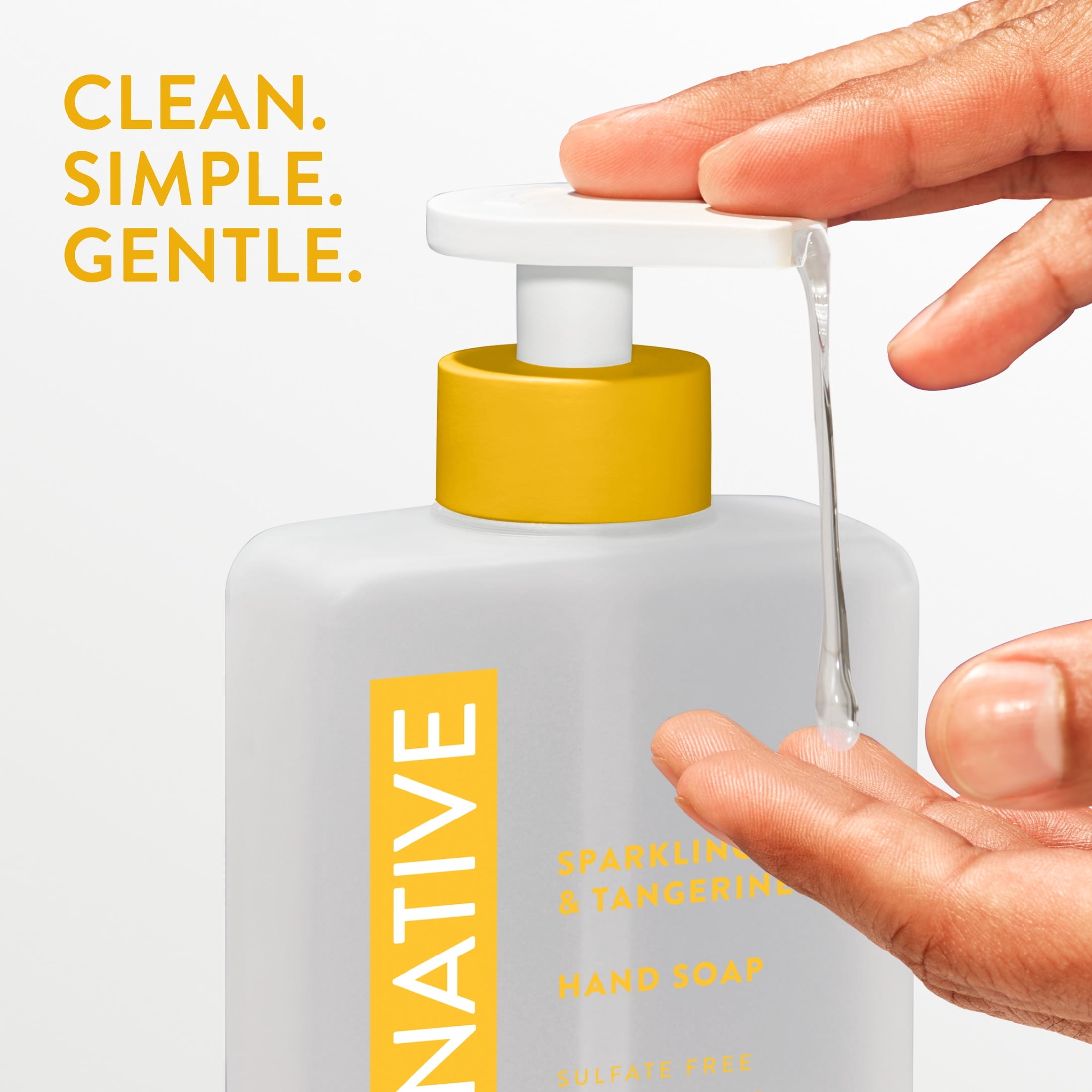 Liquid Hand Soap, Sparkling Lemon &amp; Tangerine, Non-drying, Naturally Derived Cleansers, Sulfate Free, 13 fl oz