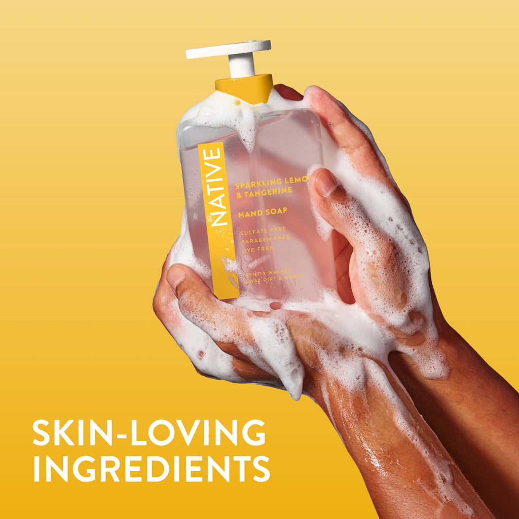 Liquid Hand Soap, Sparkling Lemon &amp; Tangerine, Non-drying, Naturally Derived Cleansers, Sulfate Free, 13 fl oz