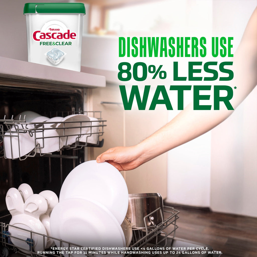 Free &amp; Clear Dishwasher Pods, Dish Detergent Soap, Unscented, 47 Count
