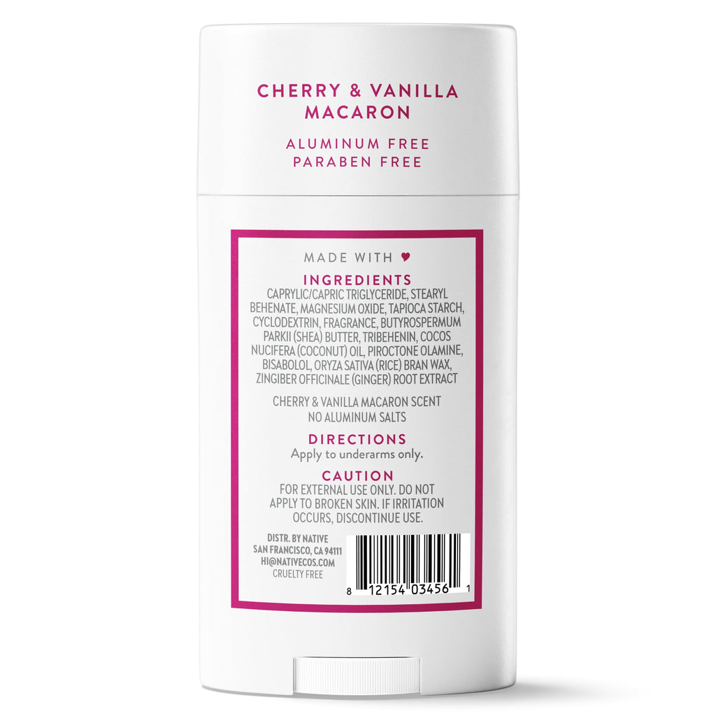 Deodorant, Aluminum Free, Cherry &amp; Vanilla Macaron, Deodorant for Women and Men, 2.65 oz