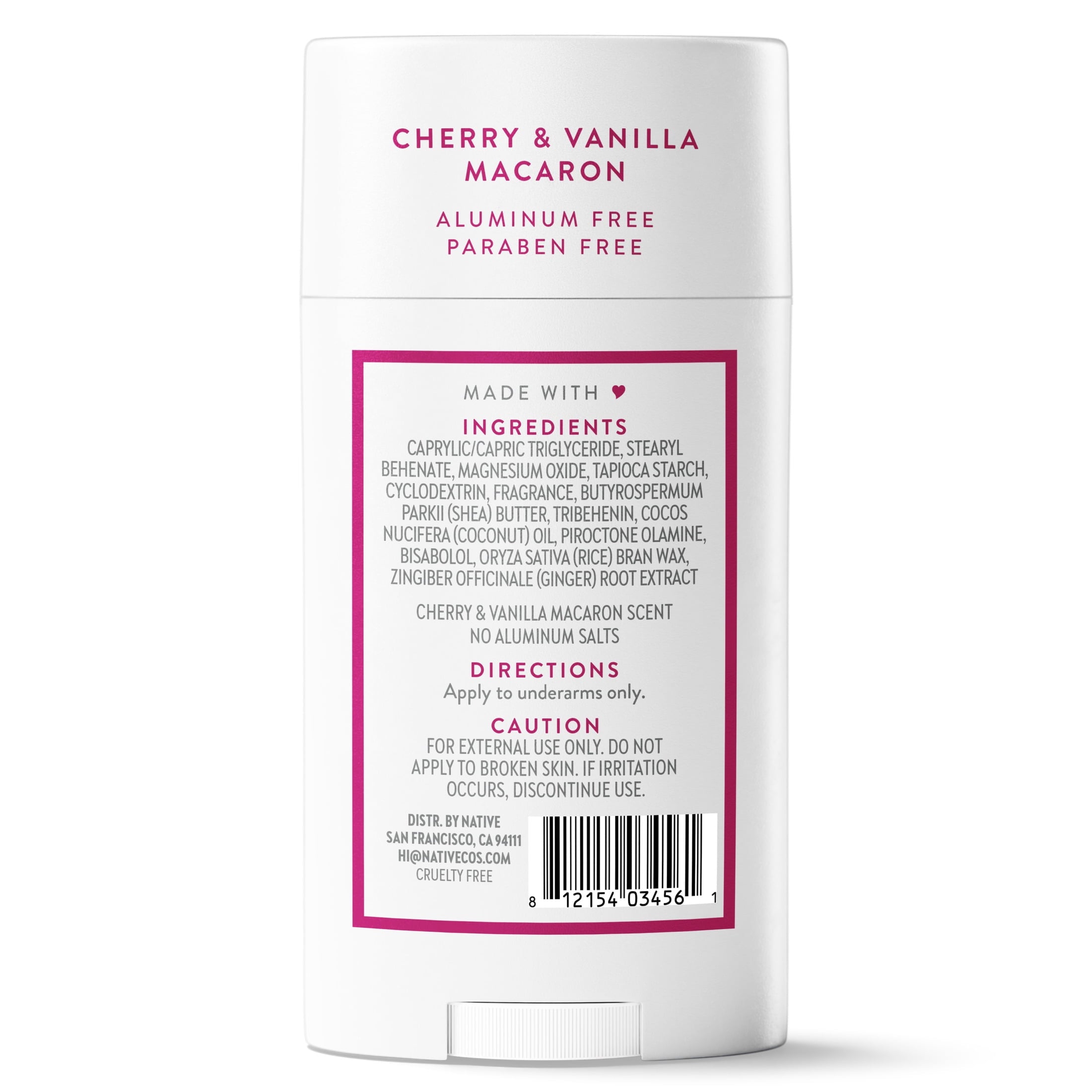 Deodorant, Aluminum Free, Cherry &amp; Vanilla Macaron, Deodorant for Women and Men, 2.65 oz