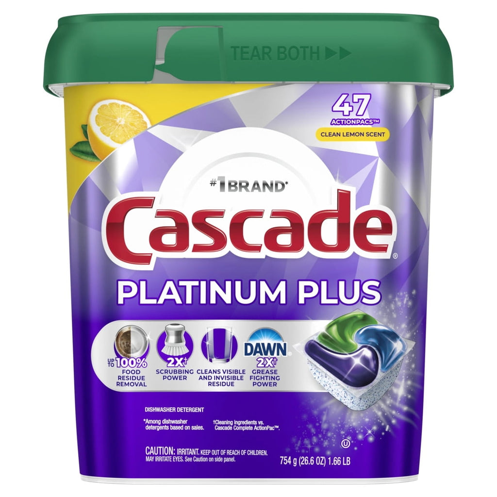 Platinum Plus Dishwasher Pods, Dishwasher Detergent Soap Tabs, Fresh, 47 Count