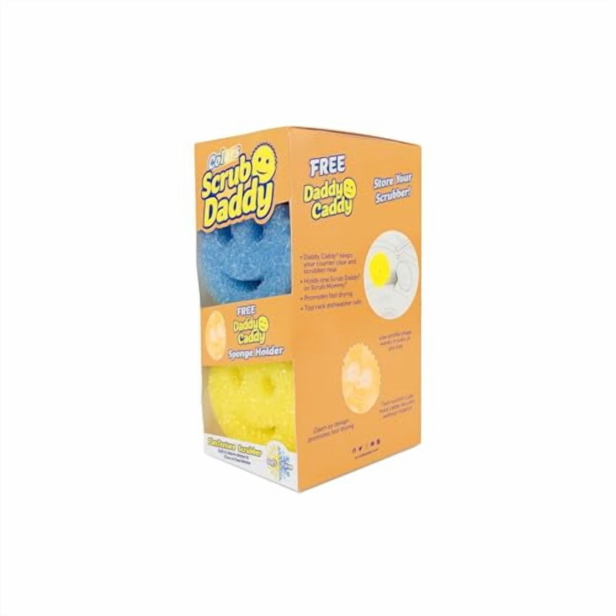 Colors 6ct + Daddy Caddy - Scratch-Free Multipurpose Dish Sponge + Sponge Holder - BPA Free &amp; Made with Polymer Foam - Stain &amp; Odor...