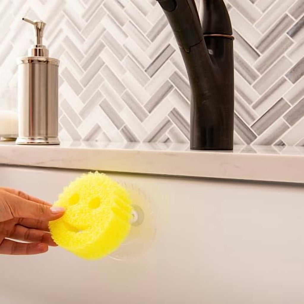 Colors 6ct + Daddy Caddy - Scratch-Free Multipurpose Dish Sponge + Sponge Holder - BPA Free &amp; Made with Polymer Foam - Stain &amp; Odor...